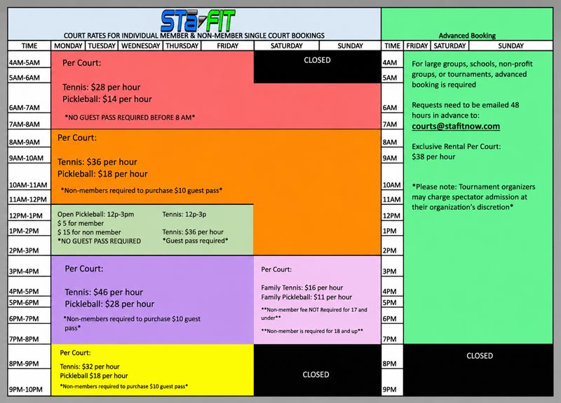 Fall Winter and Spring time-table.